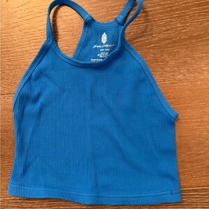 Free People Movement Blue Ribbed Crop Top